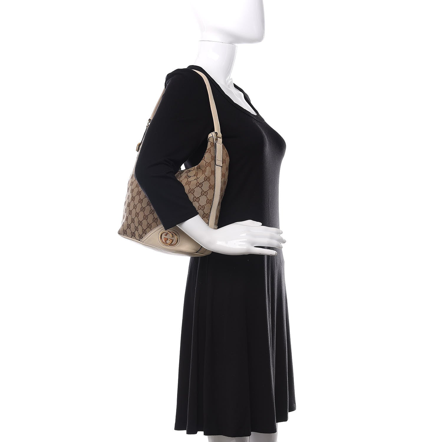 Gucci Monogram Medium New Britt Hobo Off White 2 of 16