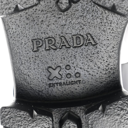 Prada Foam Rubber Triangle Logo Monolith 55mm Cage Sandals 37 Black 6 of 8