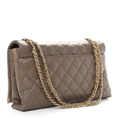 Chanel Calfskin Quilted Jumbo Soft Elegance Flap Brown 3 of 9