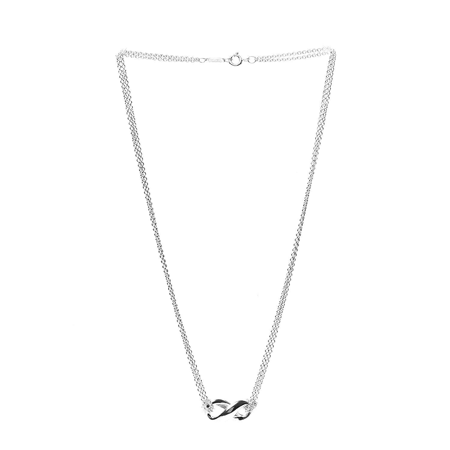 Tiffany Sterling Silver Figure 8 Pendant Necklace 2 of 4