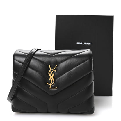 Saint Laurent Calfskin Y Quilted Monogram Toy Loulou Crossbody Bag Black 11 of 11
