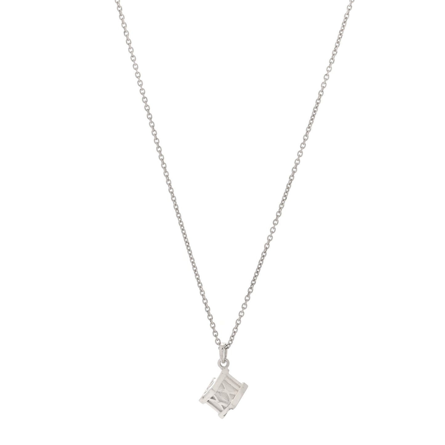 Sterling Silver Atlas Cube Pendant Necklace