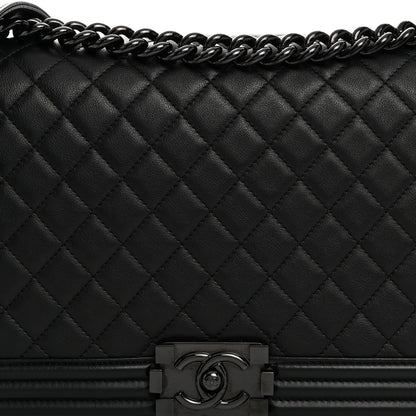 Chanel Calfskin Quilted New Medium Boy Flap So Black 8 of 10