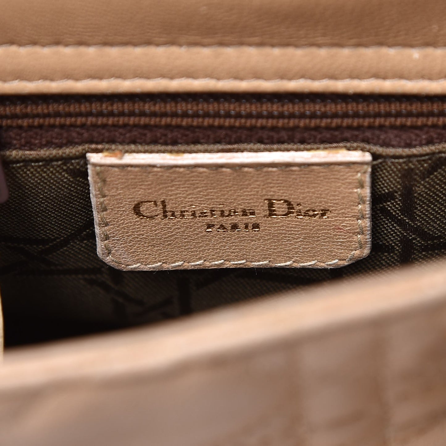 Lambskin Cannage Mini Lady Dior Beige