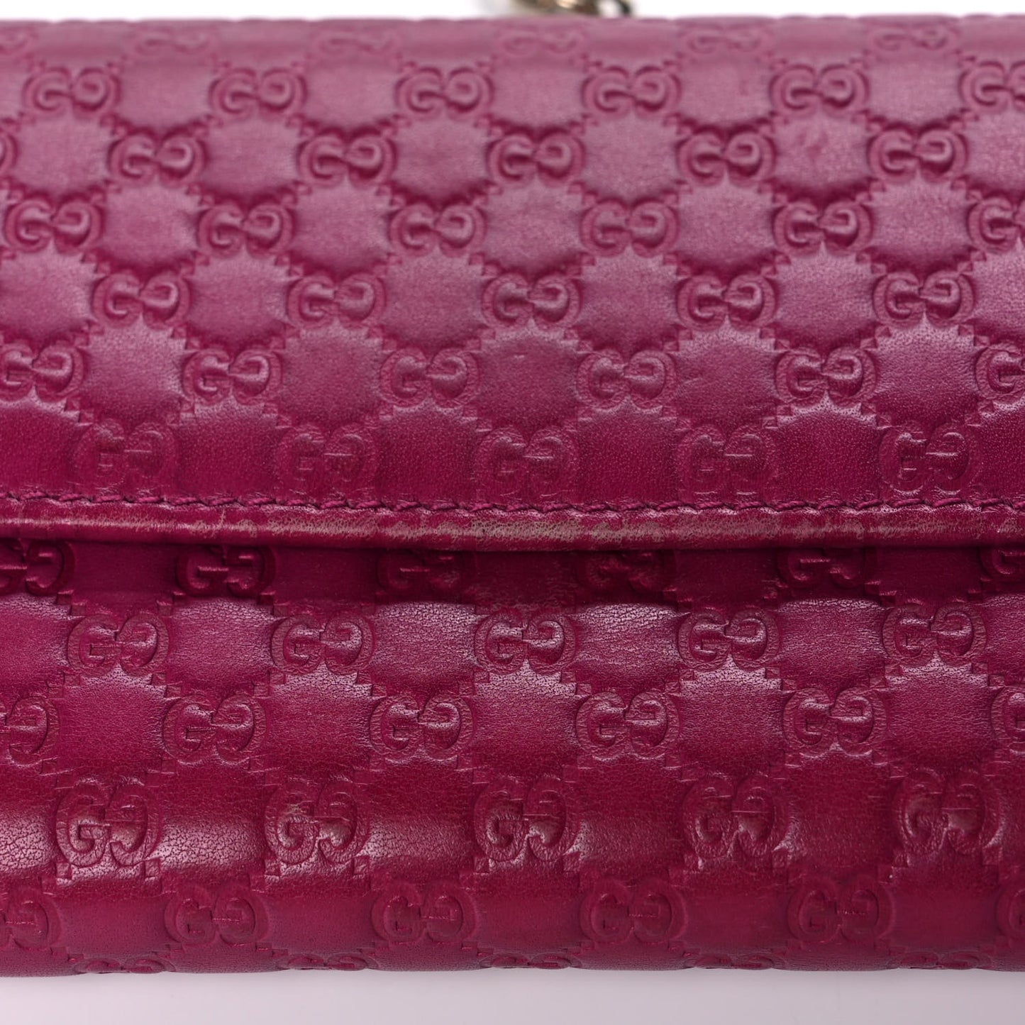 Soft Microguccissima Dice Chain Wallet Bright Bouganville