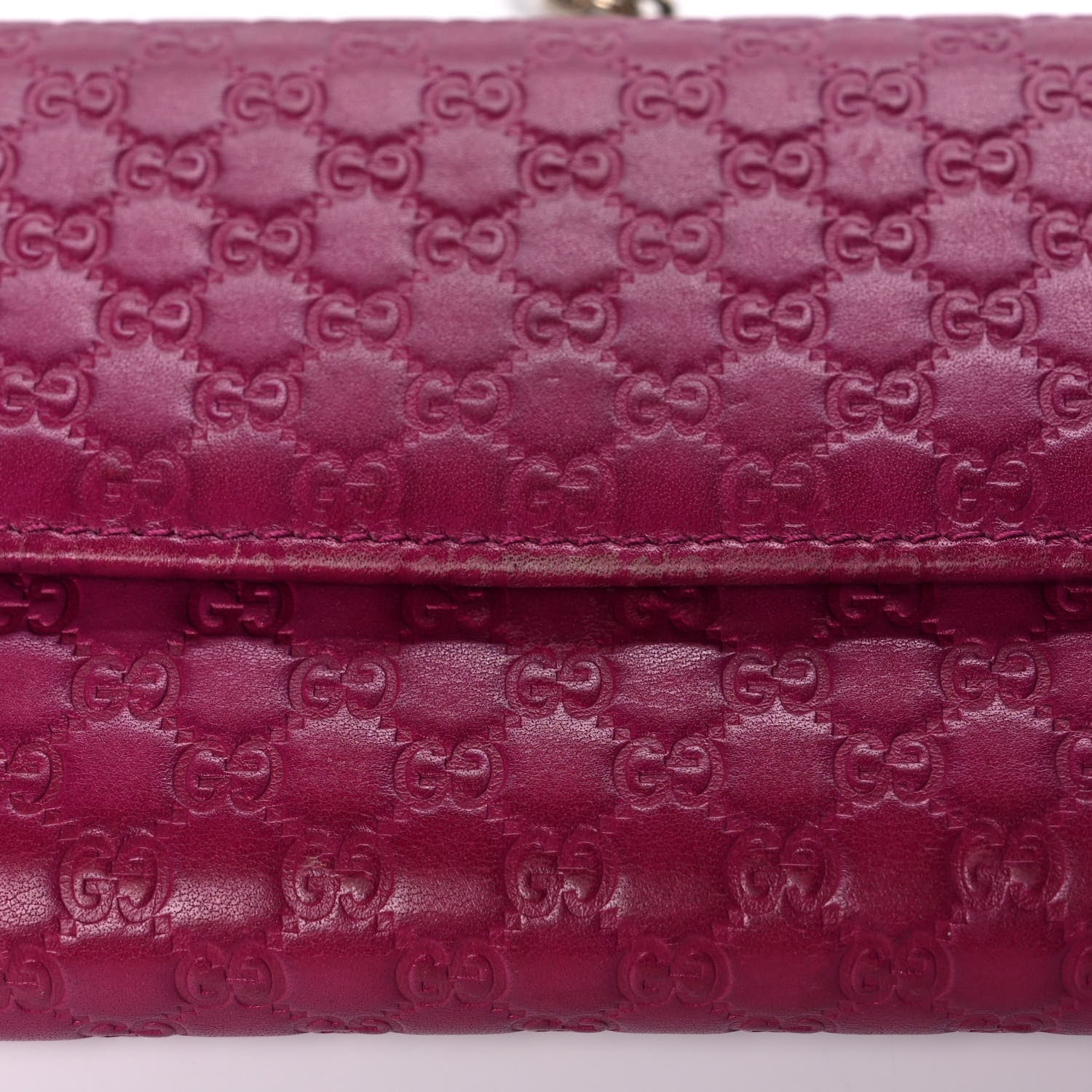 Gucci Soft Microguccissima Dice Chain Wallet Bright Bouganville 11 of 14