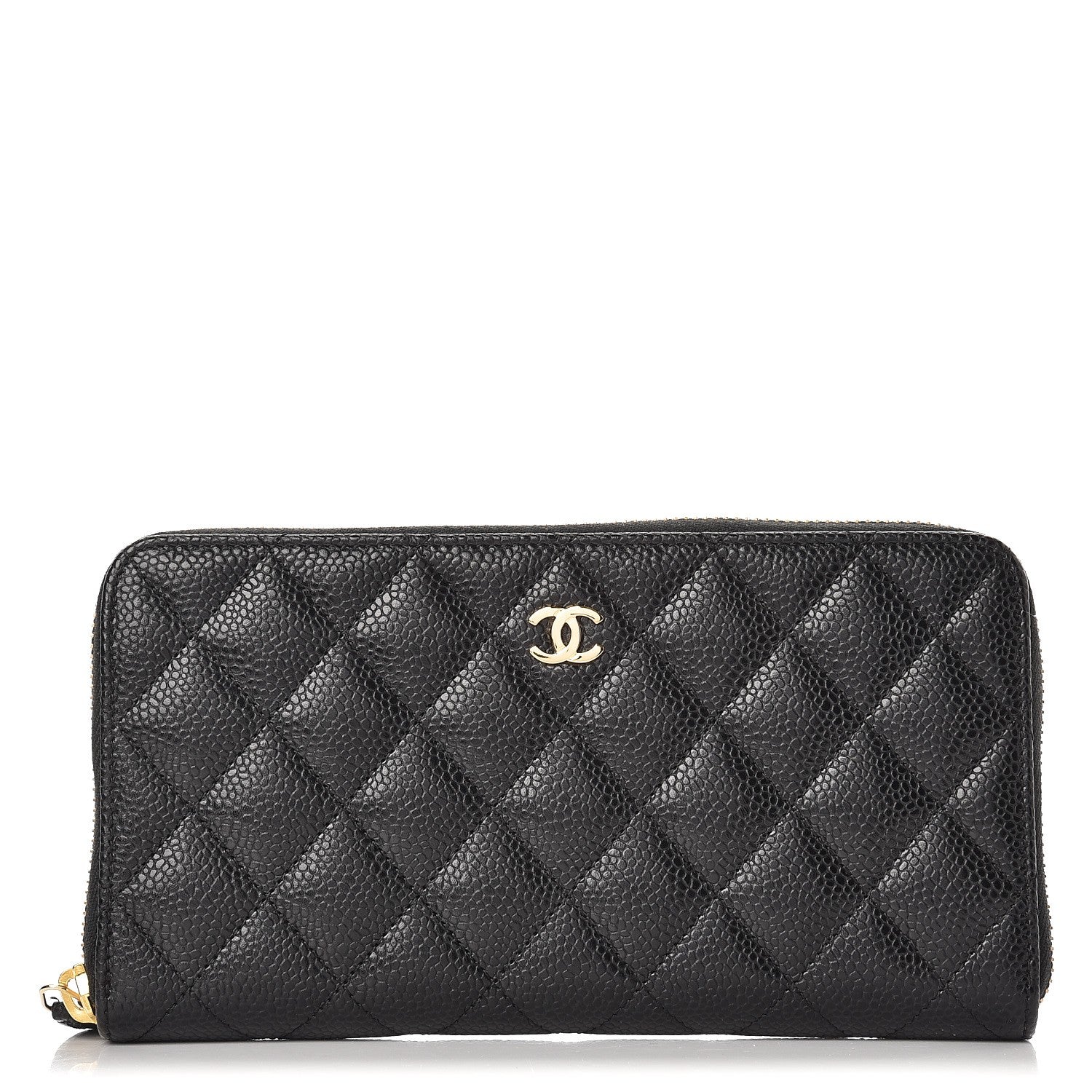 Chanel Caviar Quilted Large Gusset Zip Around Wallet Black 1 of 10