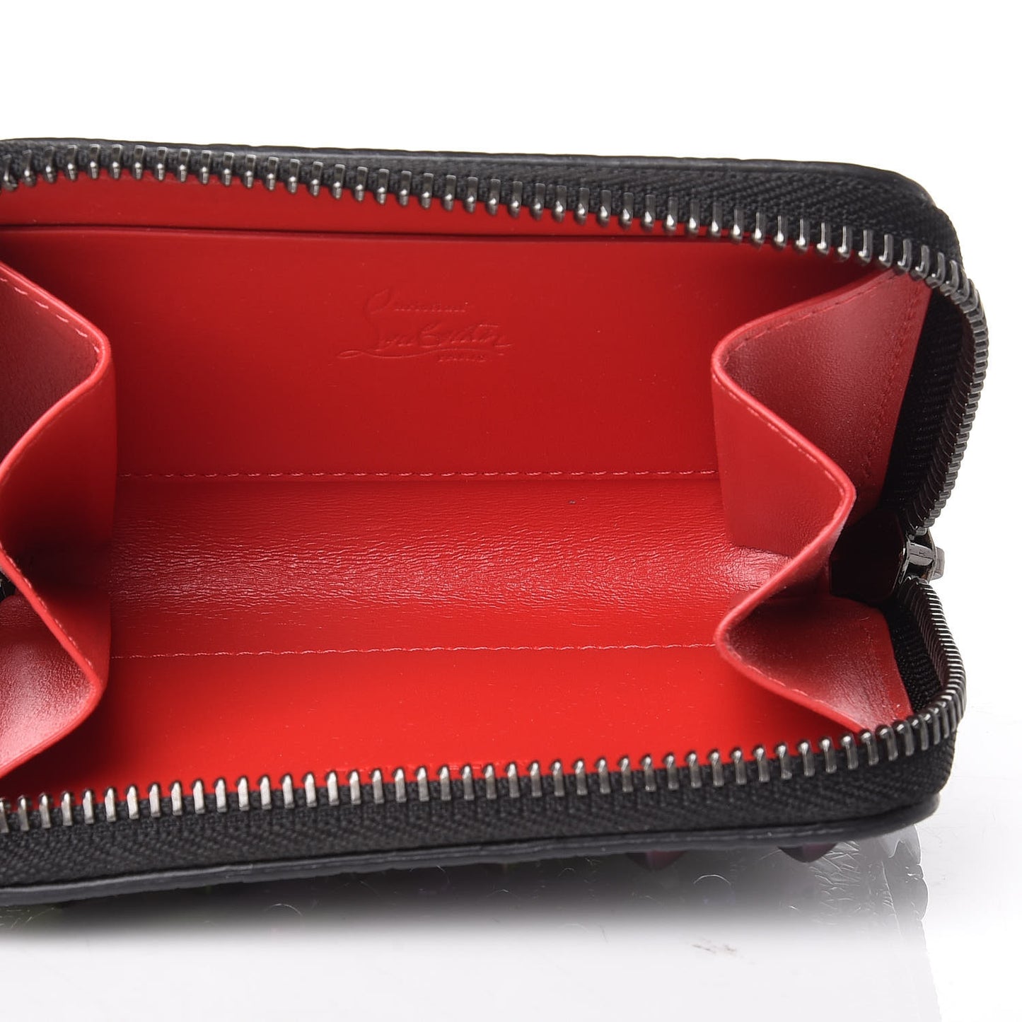 Metallic Patent Spikes Panettone Coin Purse Black Multicolor Metal