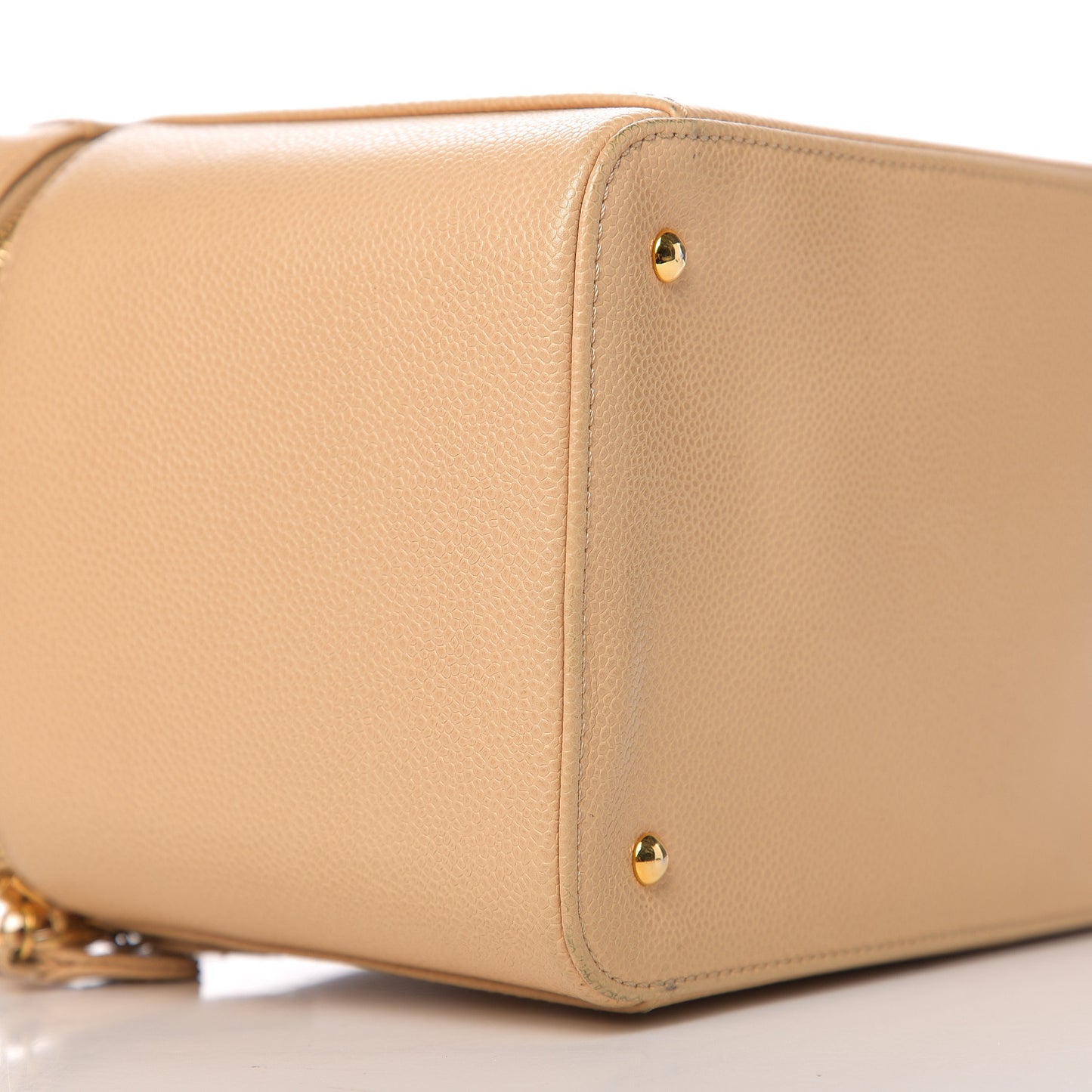 Caviar CC Vanity Train Case Beige