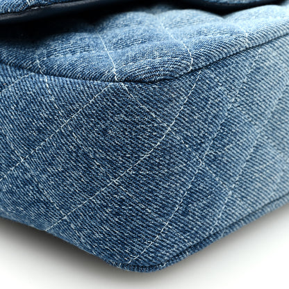 Chanel Washed Denim Quilted Mini Rectangular Flap Blue 8 of 9