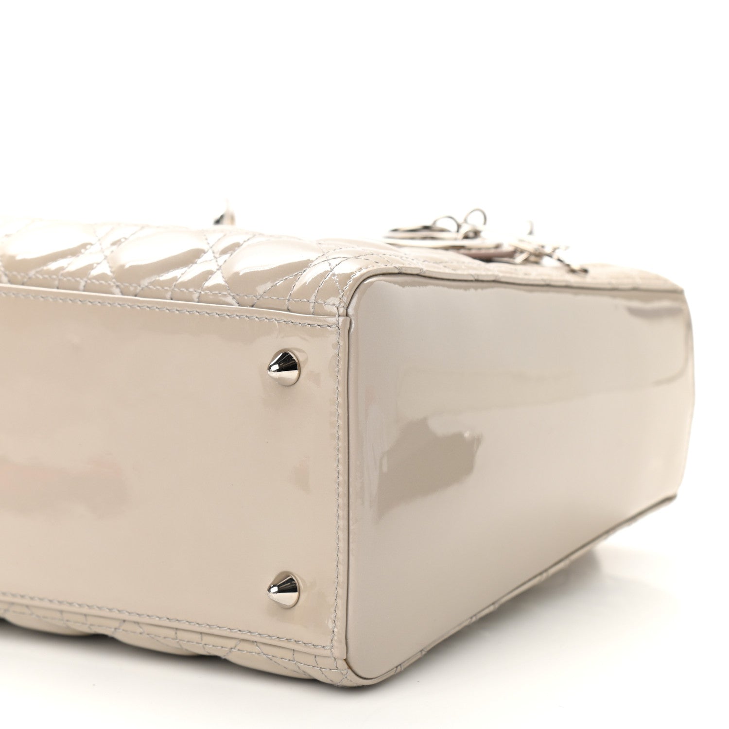 Christian Dior Patent Cannage Medium Lady Dior Beige 9 of 10