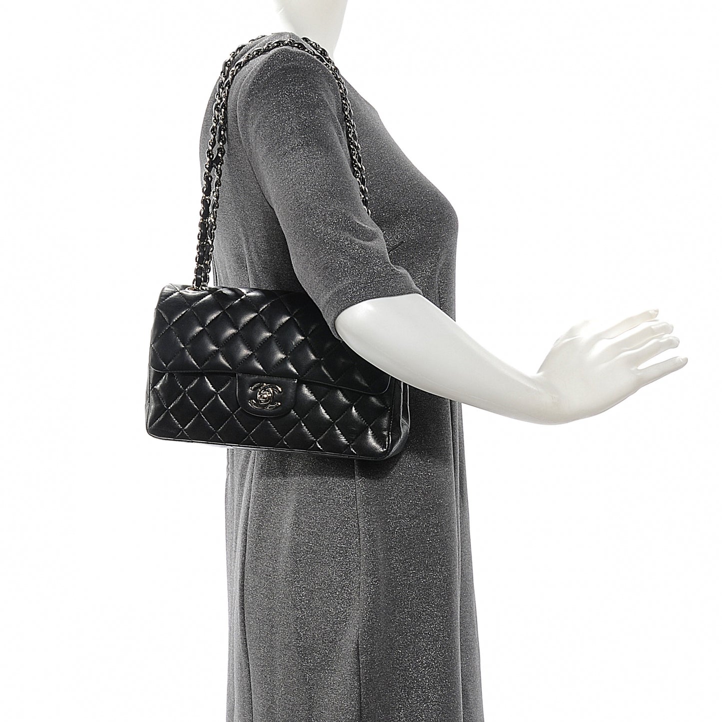 Lambskin Small Double Flap Black