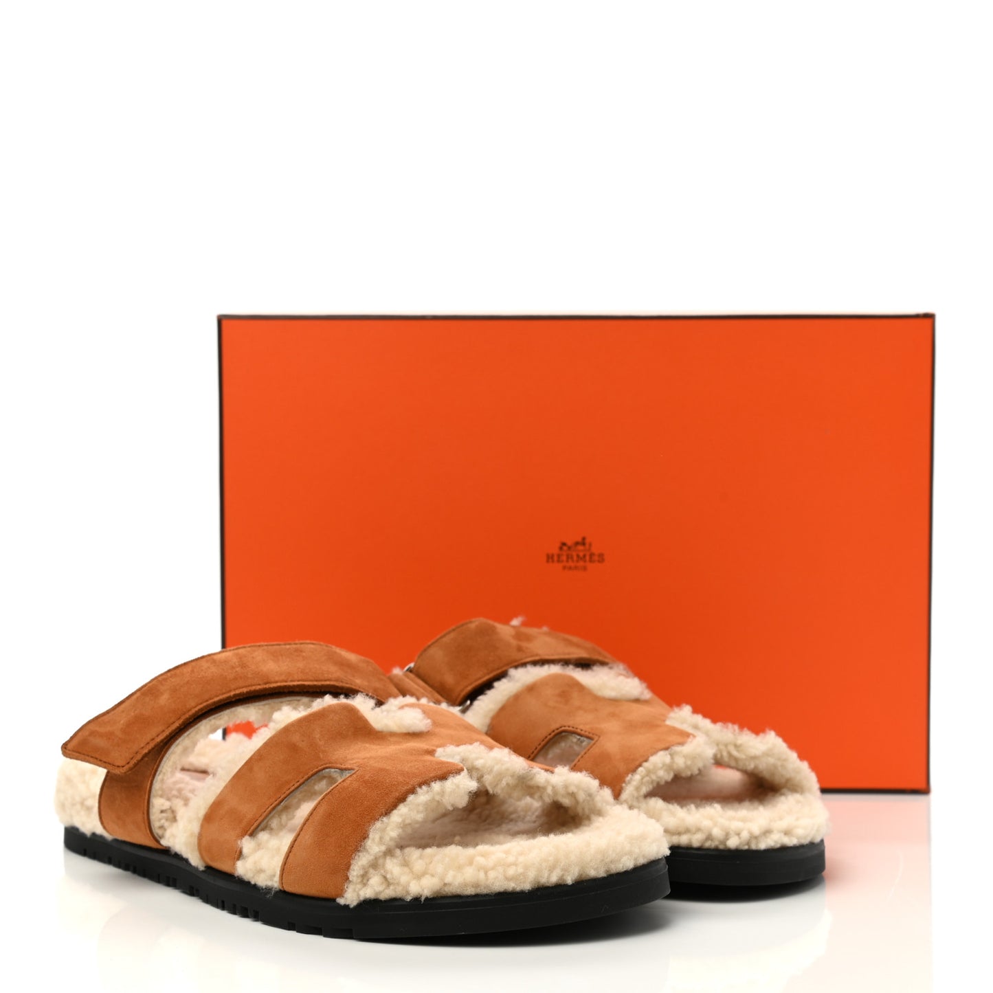Suede Goatskin Woolskin Womens Chypre Sandals 39 Brun Fume Ecru