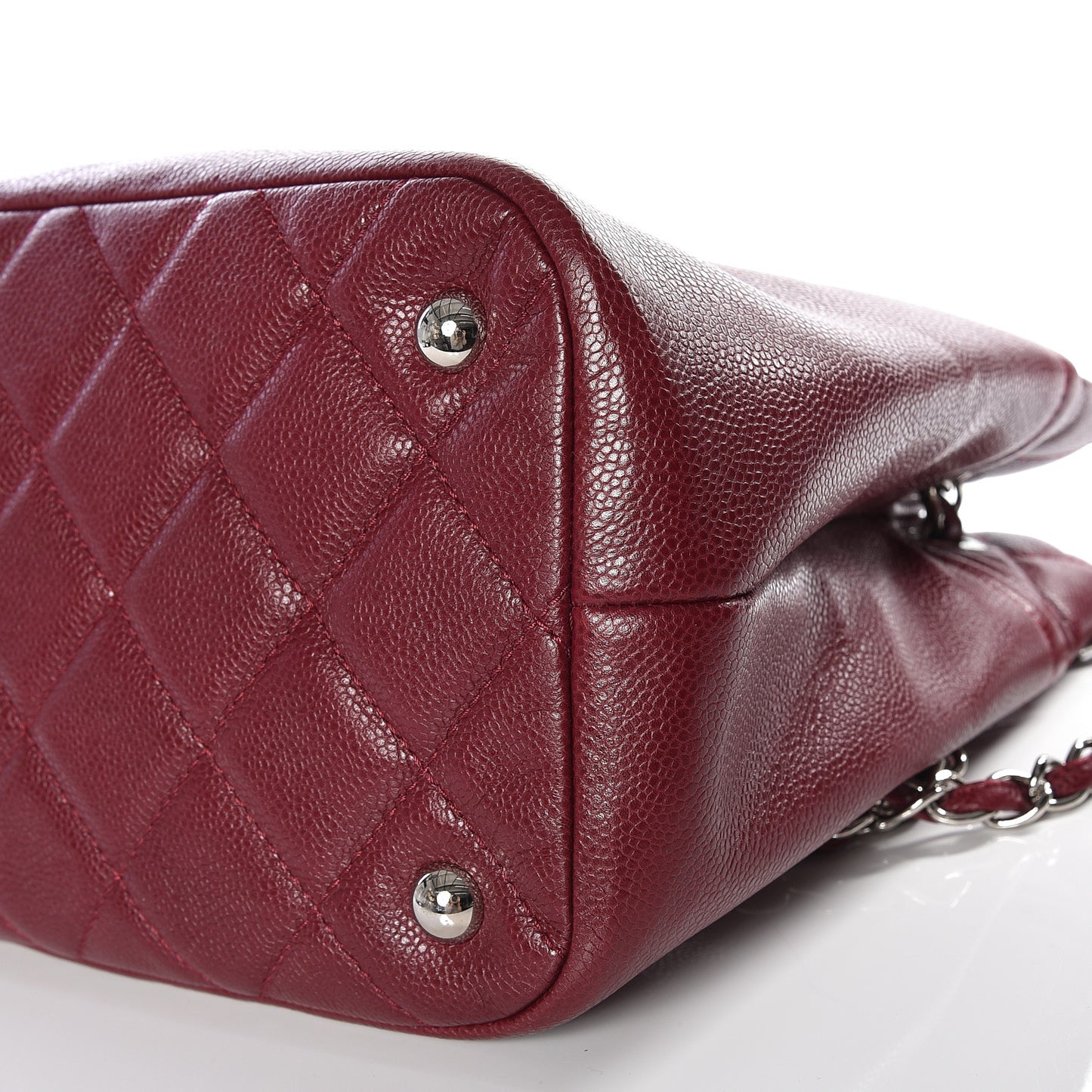 Caviar Quilted Large Timeless CC Soft Tote Dark Red
