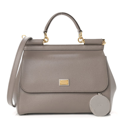 Dolce & Gabbana Dauphine Calfskin Medium Miss Sicily Satchel Grey 1 of 13