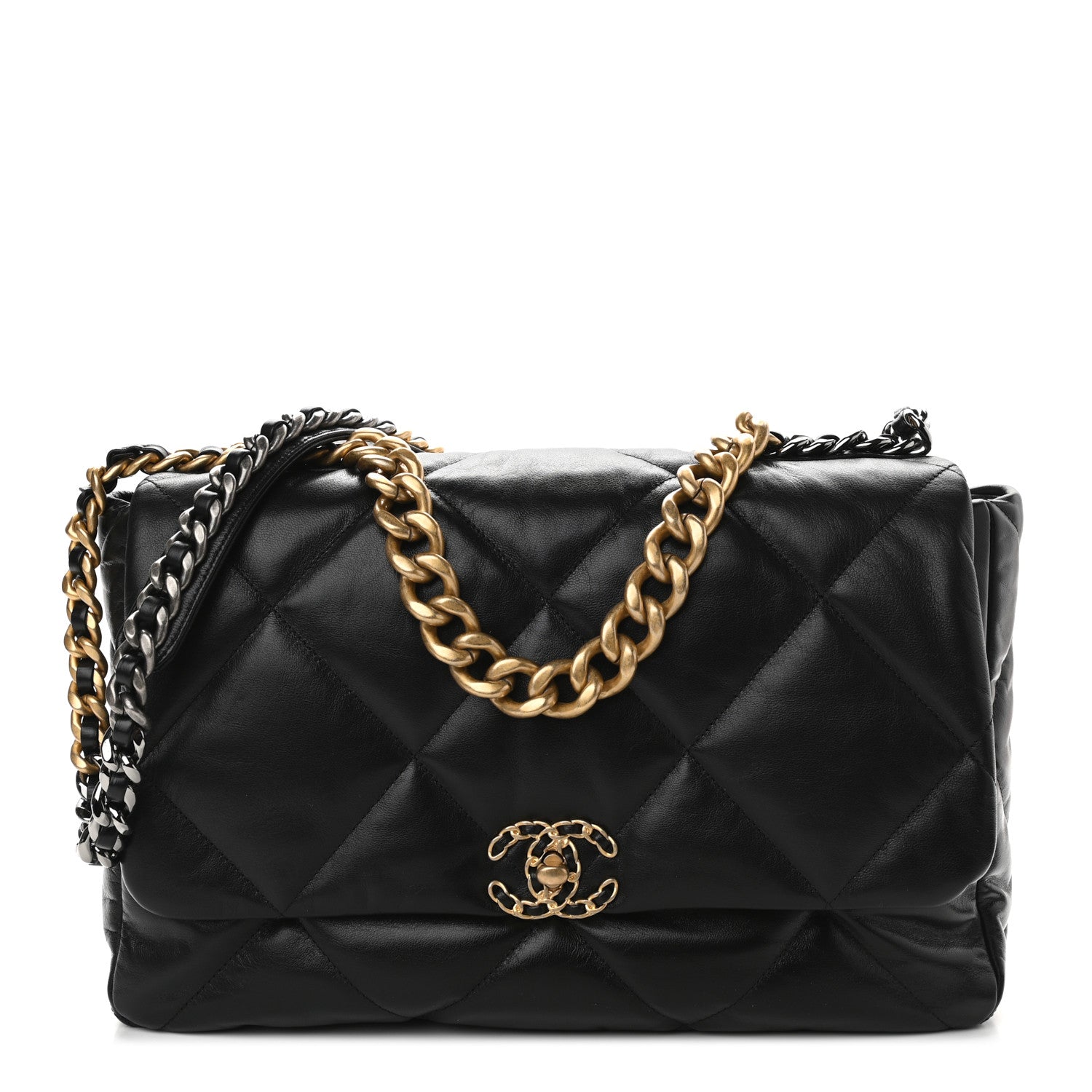 Chanel Goatskin Quilted Maxi Chanel 19 Flap Black 1 of 11
