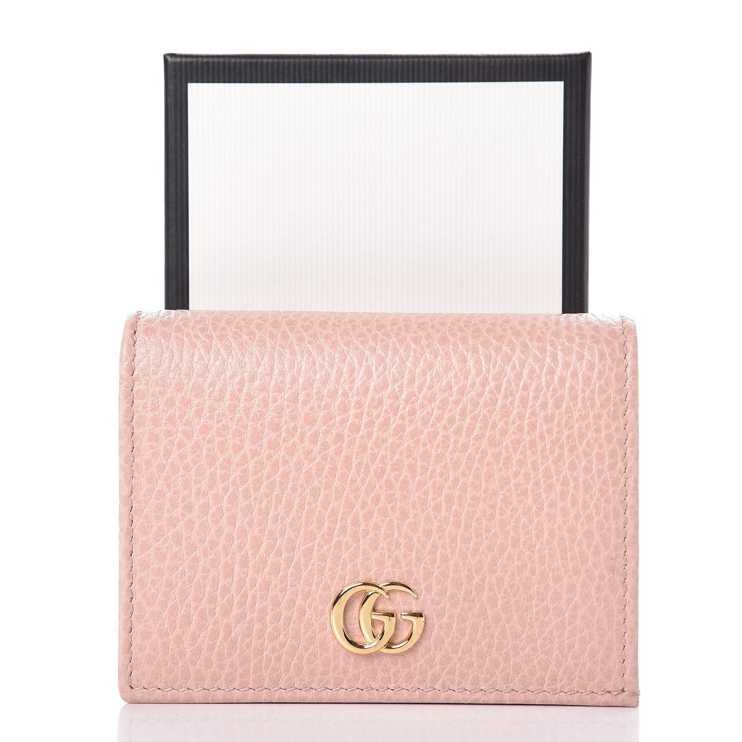 Dollar Calfskin GG Marmont Card Case Perfect Pink