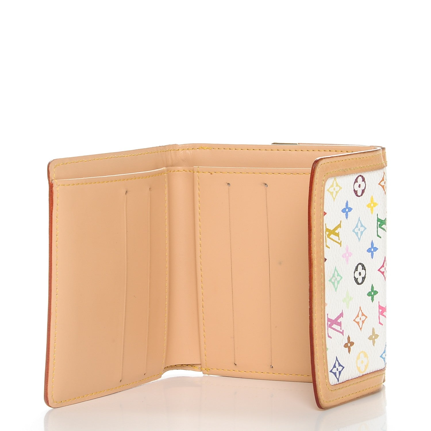 Louis Vuitton Monogram Multicolor Porte-Monnaie Billets Wallet White 5 of 6