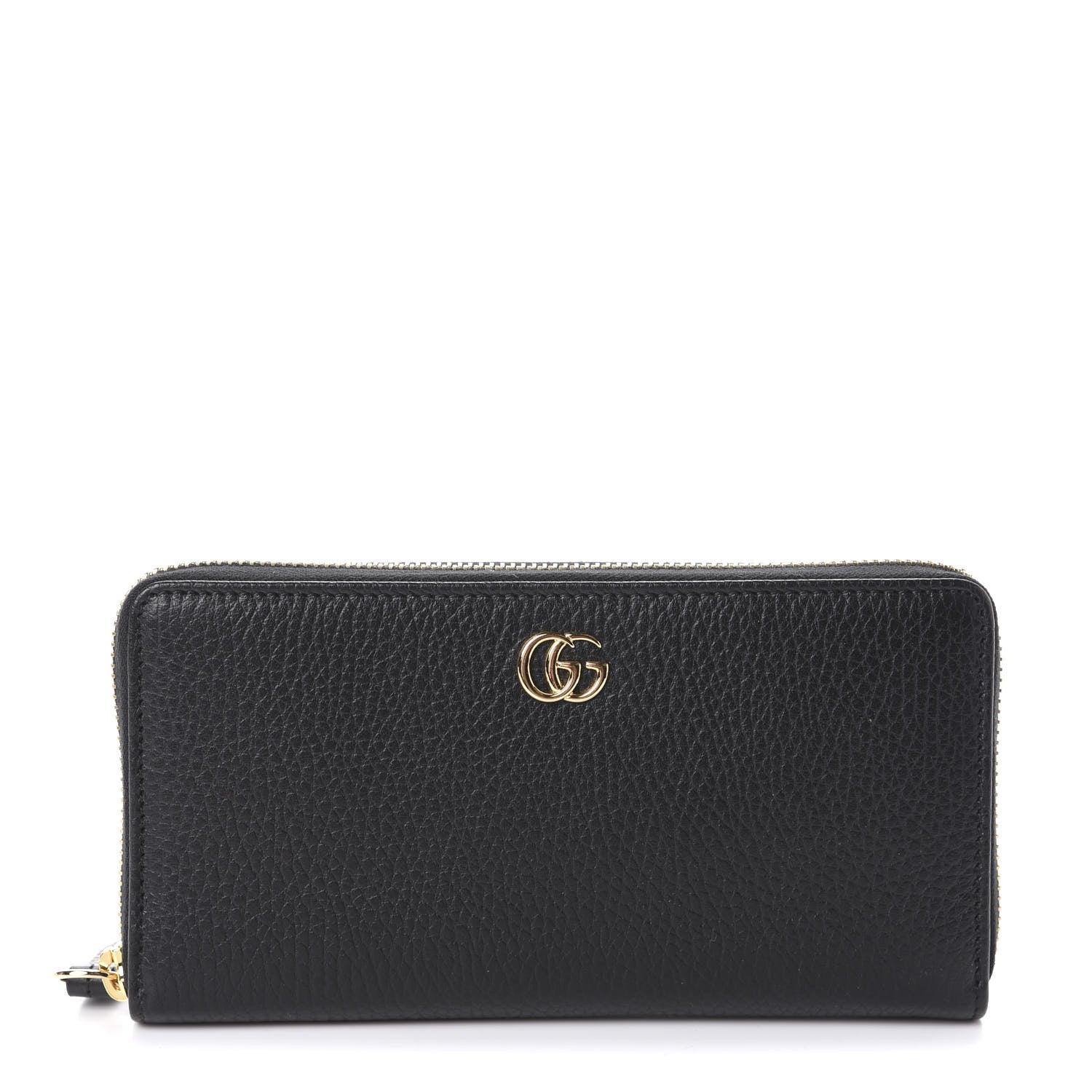 Gucci Dollar Calfskin GG Marmont Zip Around Wallet Black 1 of 6