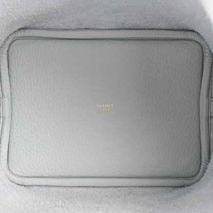 Hermes Taurillon Clemence Picotin Lock 18 PM Bleu Pale 5 of 9