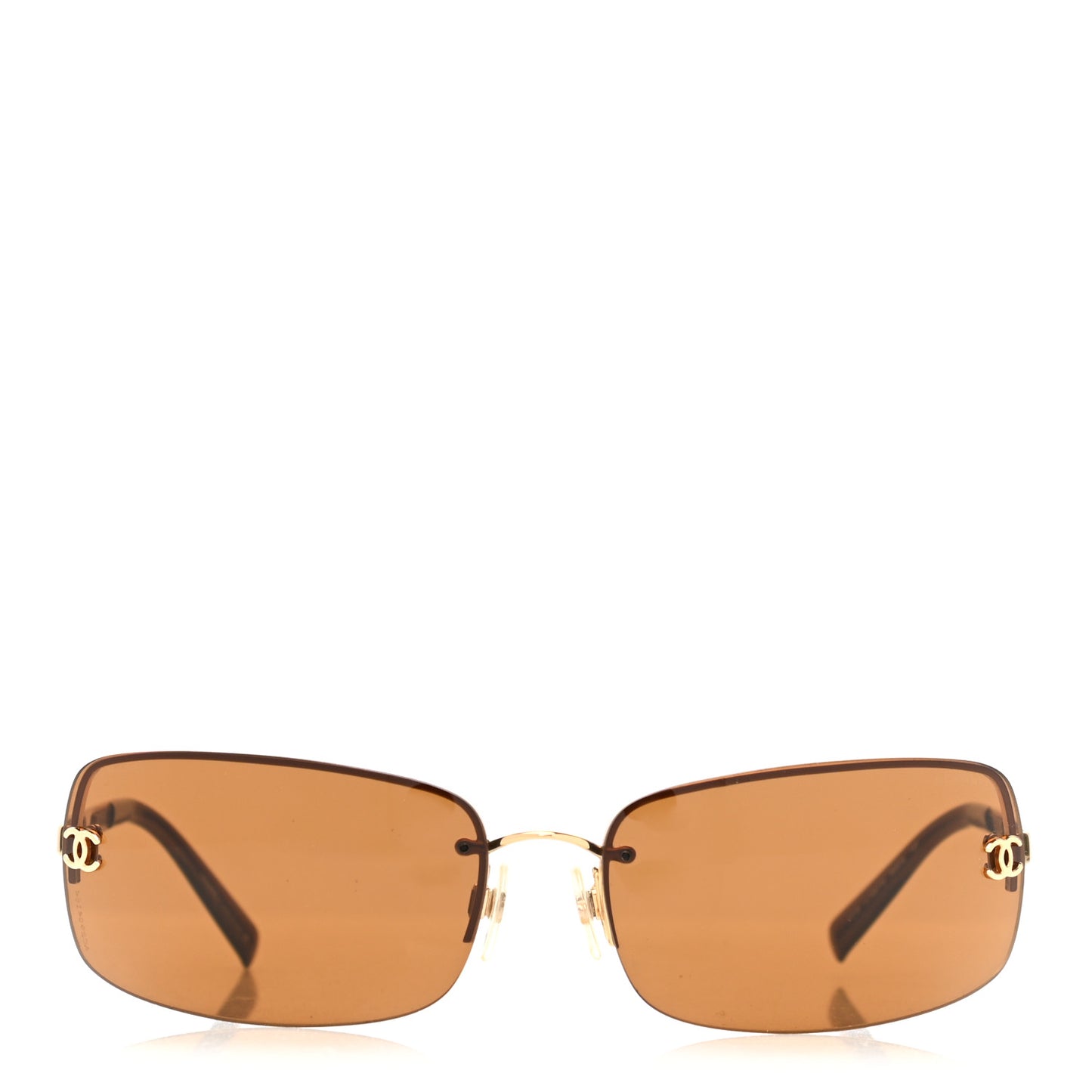 Metal Frameless CC Sunglasses 4113 Brown