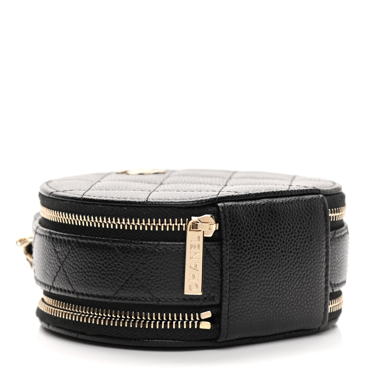 Chanel Caviar Quilted Round Handle With Care Vanity With Chain Black 4 of 14