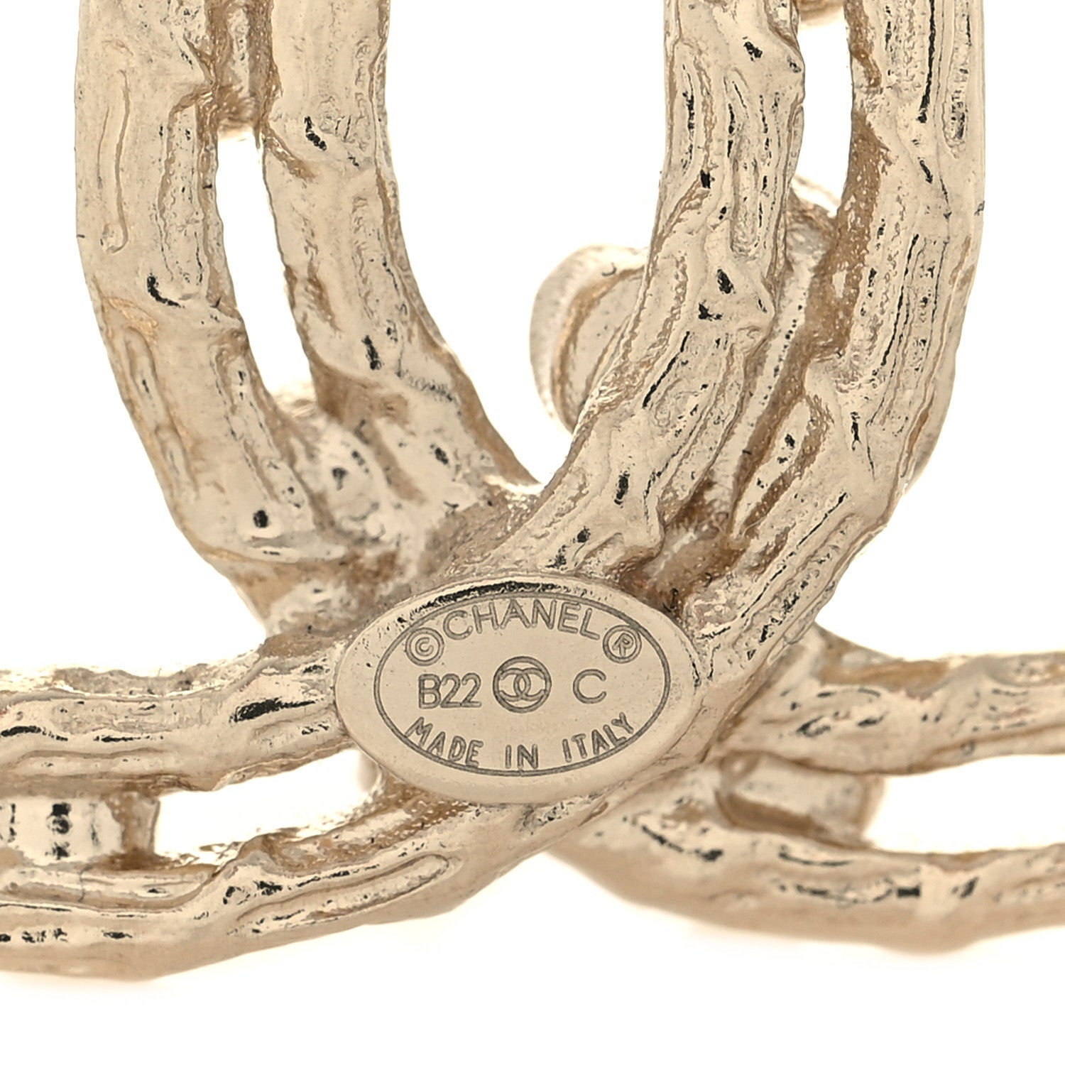 Chanel Crystal CC Camellia Earrings Gold 4 of 5