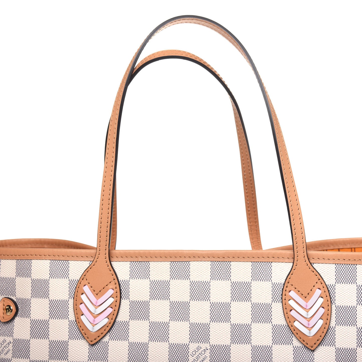 Damier Azur Braided Neverfull MM Pink