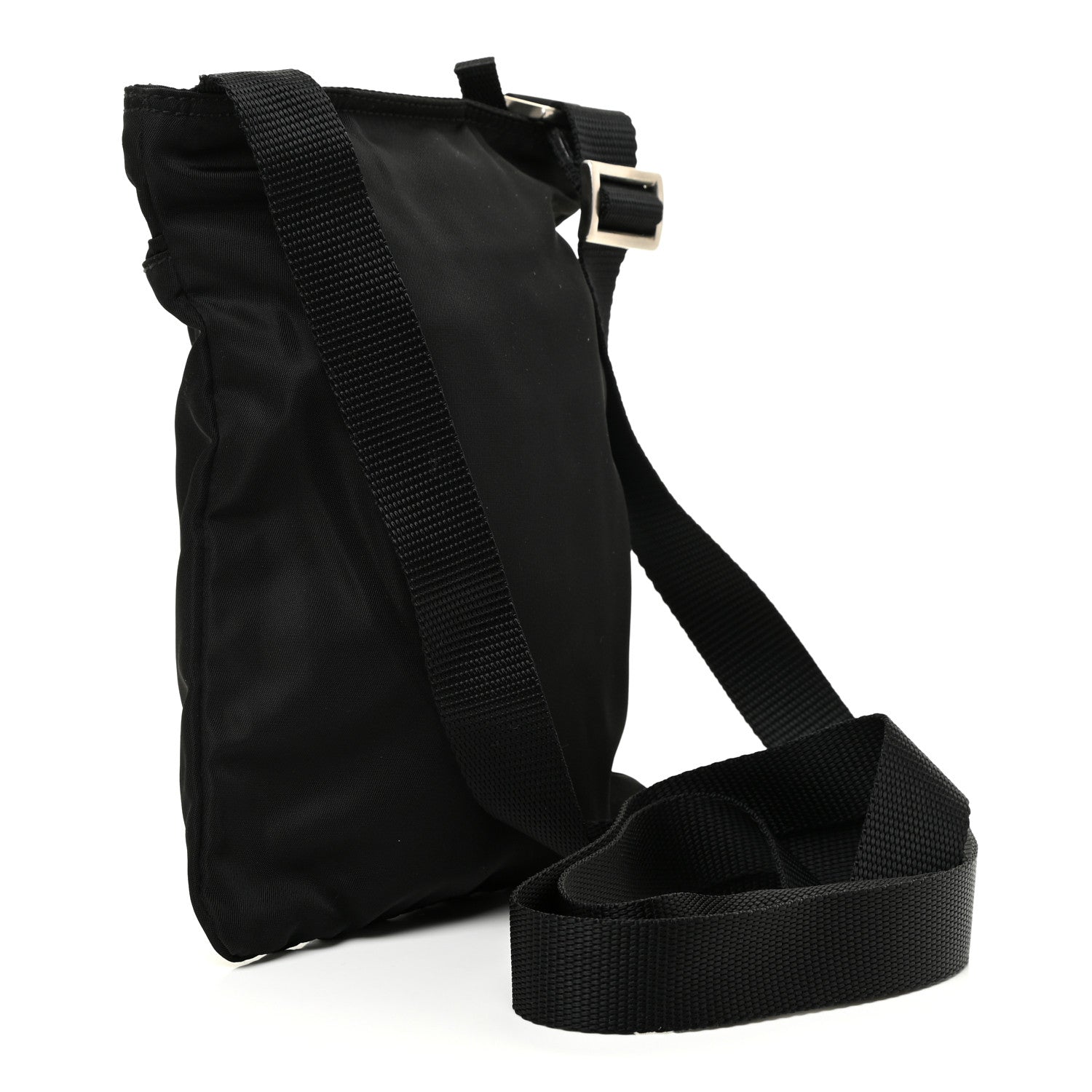 Prada Nylon Small Flat Messenger Bag Black 2 of 9