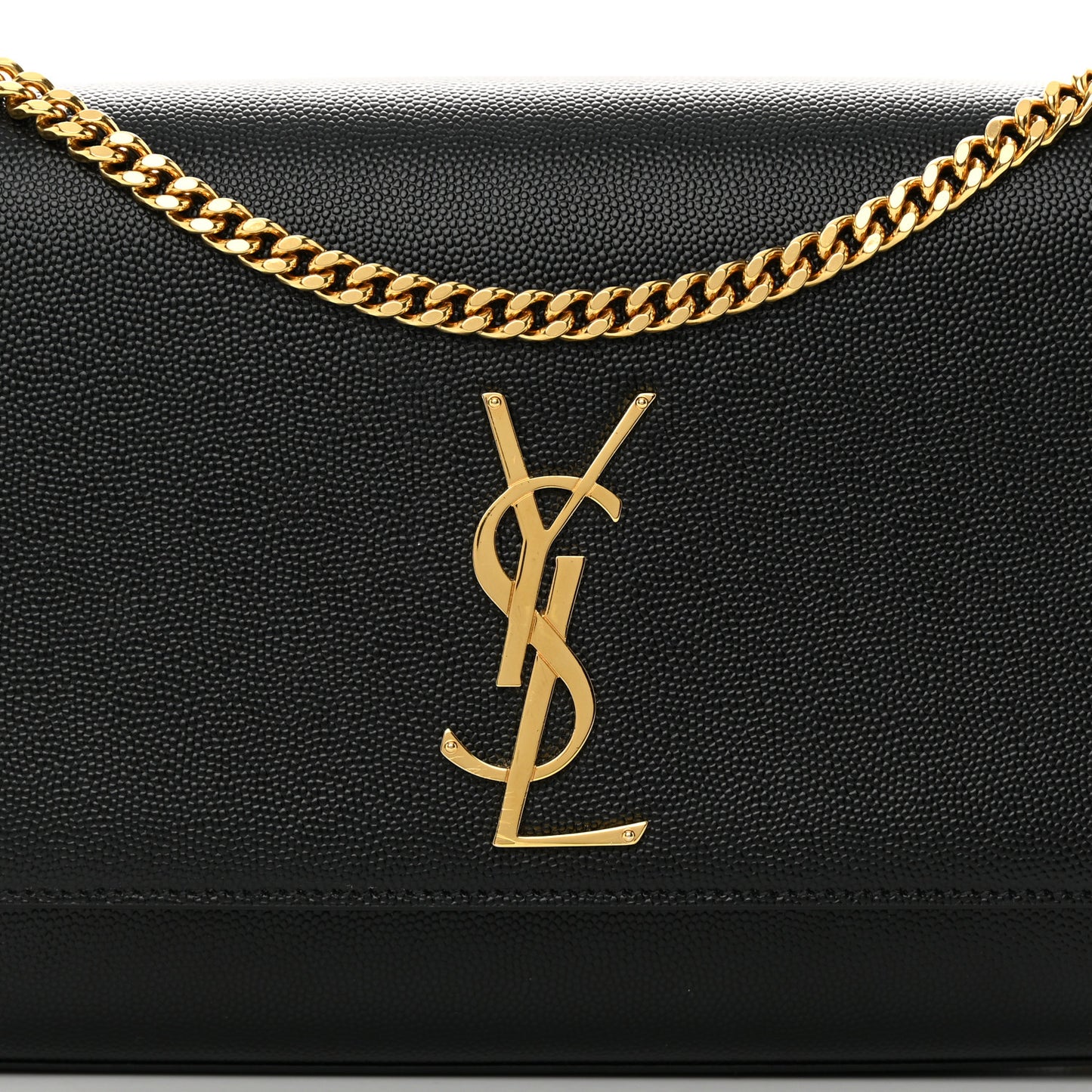 Grain De Poudre Medium Classic Monogram Kate Satchel Black