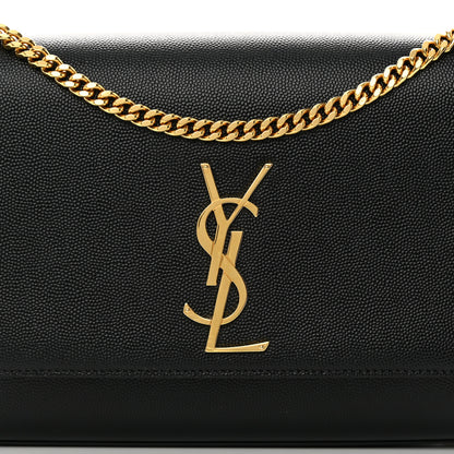 Saint Laurent Grain De Poudre Medium Classic Monogram Kate Satchel Black 7 of 13