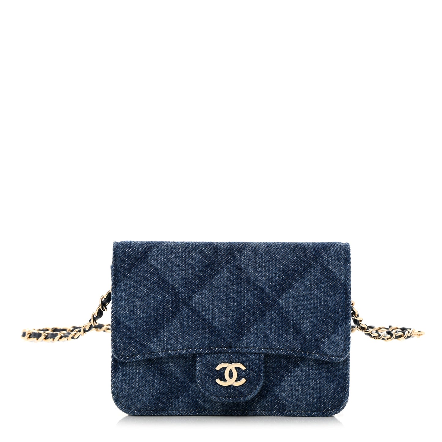 Denim Printed Belt Bag Dark Blue