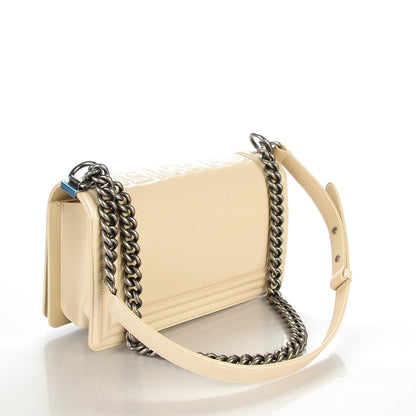 Chanel Glazed Calfskin Medium Boy Flap Light Beige 3 of 7