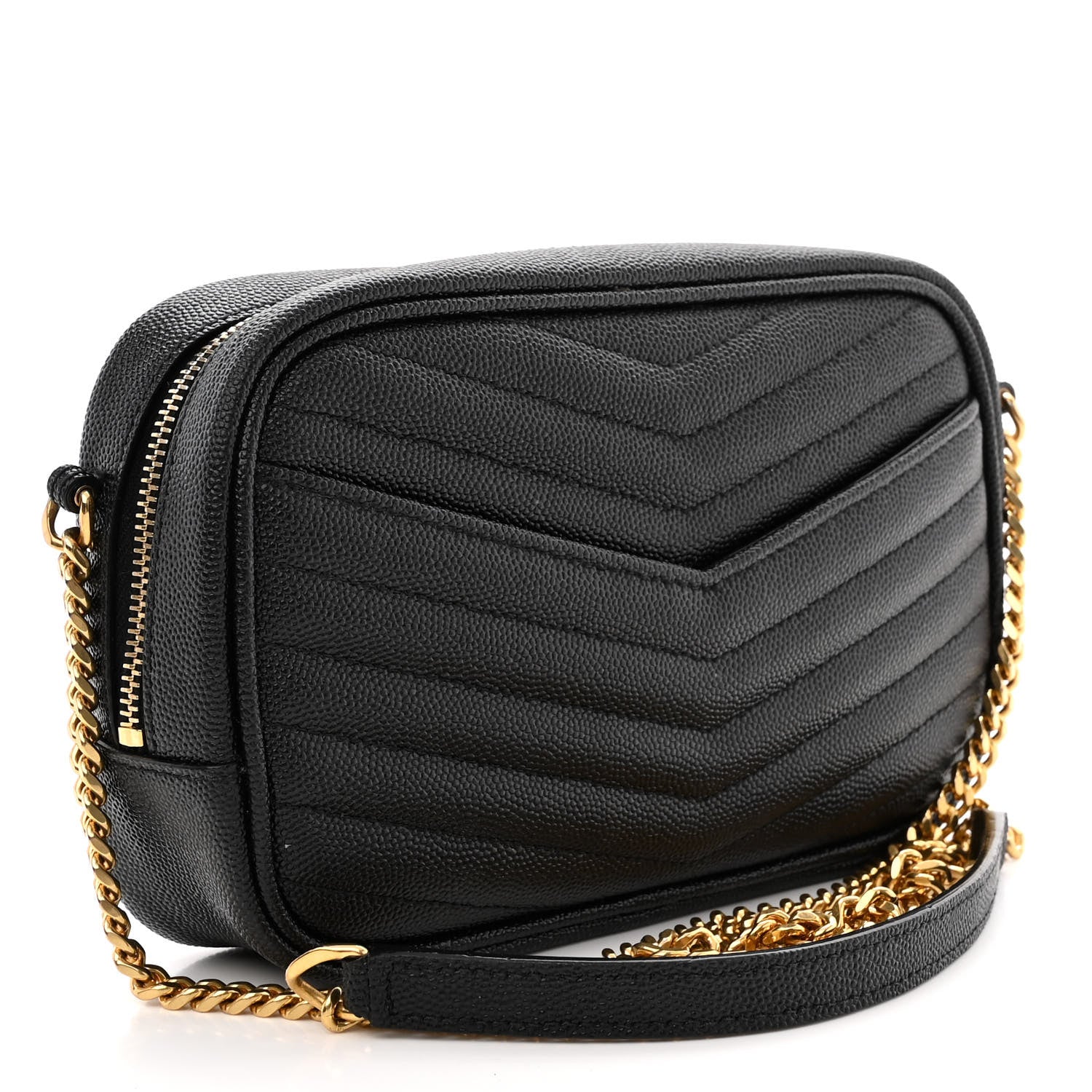Saint Laurent Grain De Poudre Matelasse Monogram Mini Lou Camera Bag Black 3 of 14
