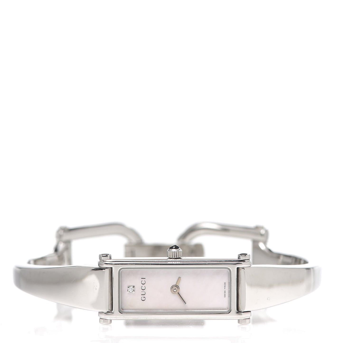 Stainless Steel Diamond Mother of Pearl 12mm 1500L Horsebit Quartz Watch