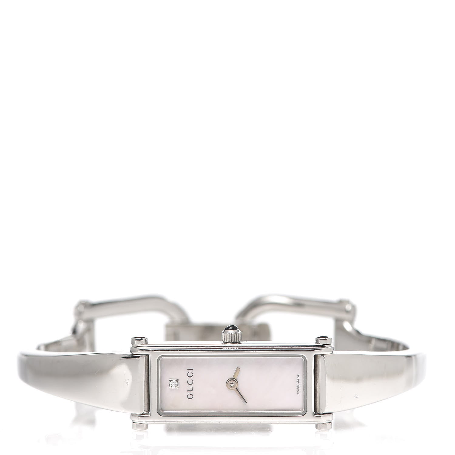 Gucci Stainless Steel Diamond Mother of Pearl 12mm 1500L Horsebit Quartz Watch 3 of 6