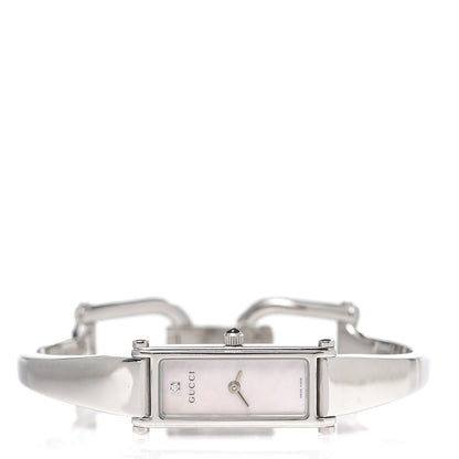 Gucci Stainless Steel Diamond Mother of Pearl 12mm 1500L Horsebit Quartz Watch 3 of 6
