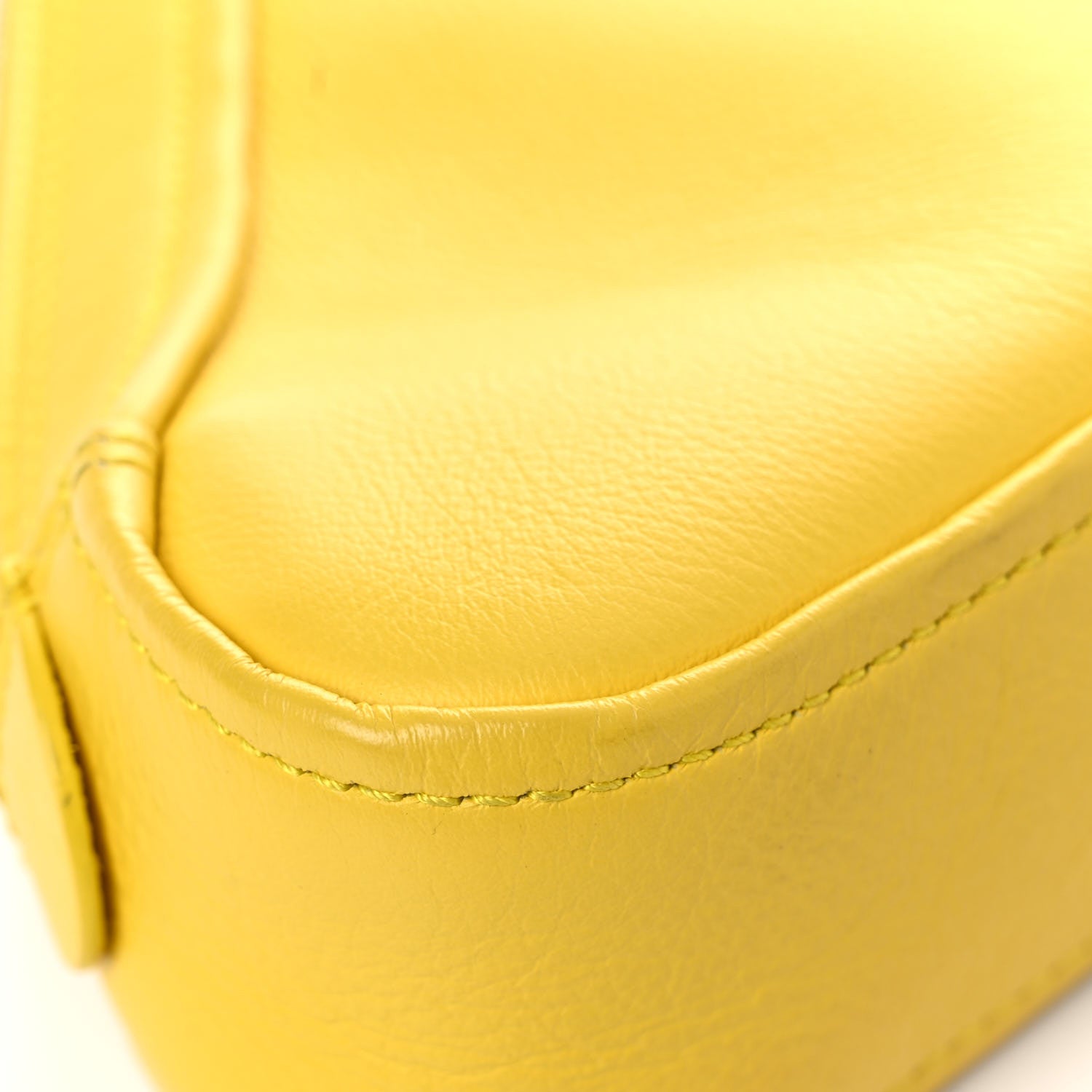Balenciaga Shiny Day Calfskin Logo M Triangle Pouch Jaune Black 9 of 12