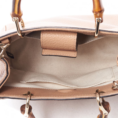 Gucci Cellarius Calfskin Mini Bamboo Shopper Tote Camelia 4 of 8