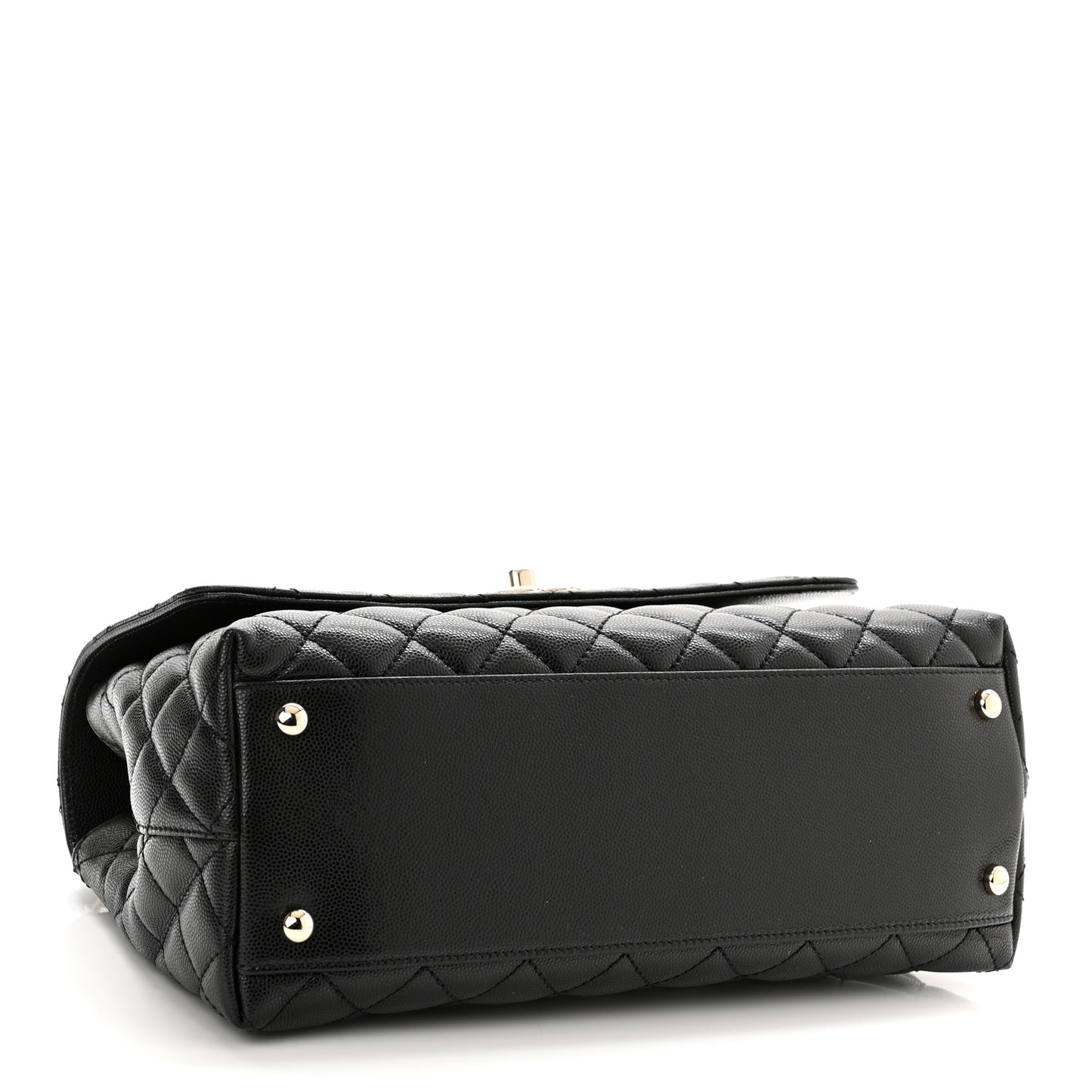 Caviar Quilted Small Coco Handle Flap Black
