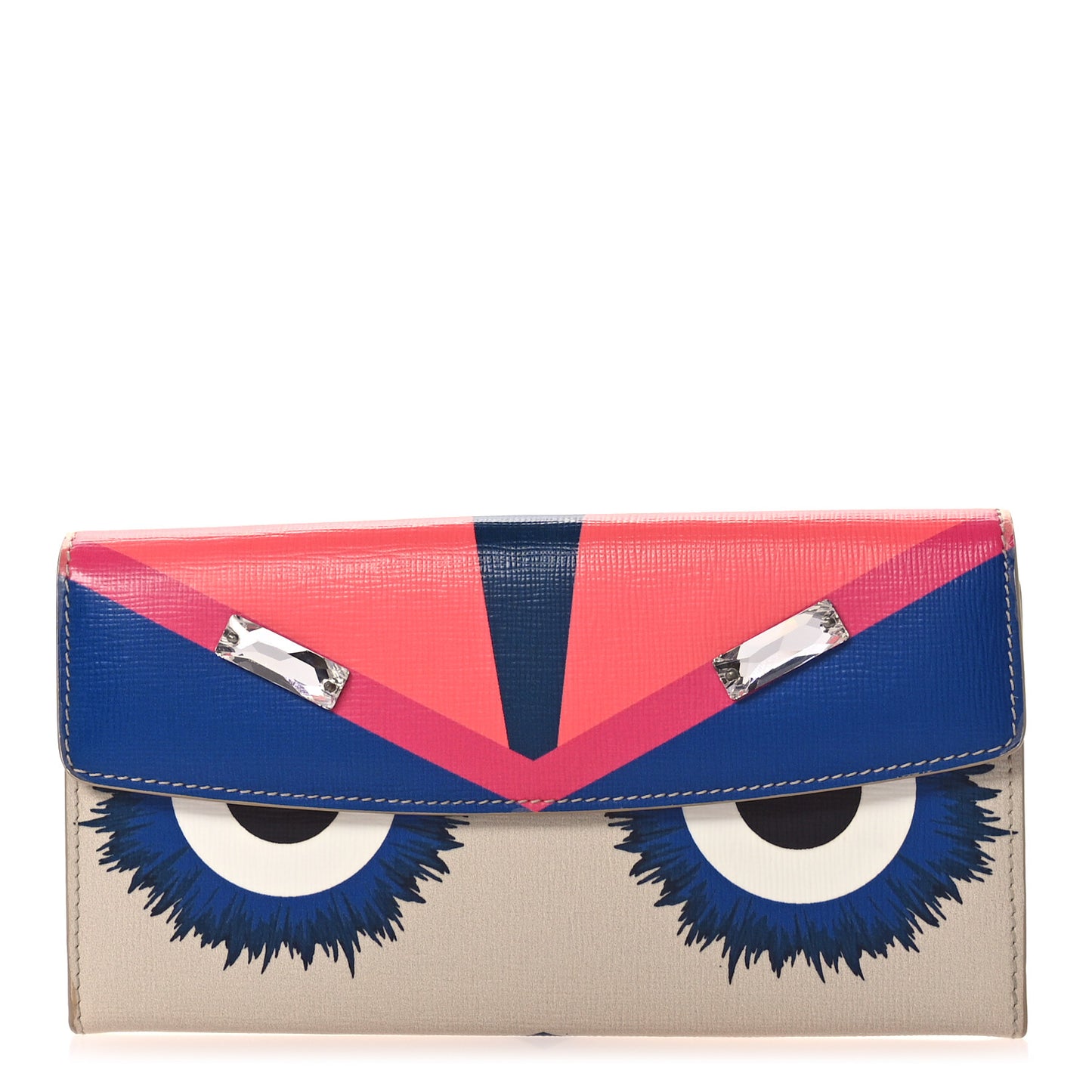 Vitello Elite Crystal Eye Monster Simply Continental Wallet Bellini Multicolor