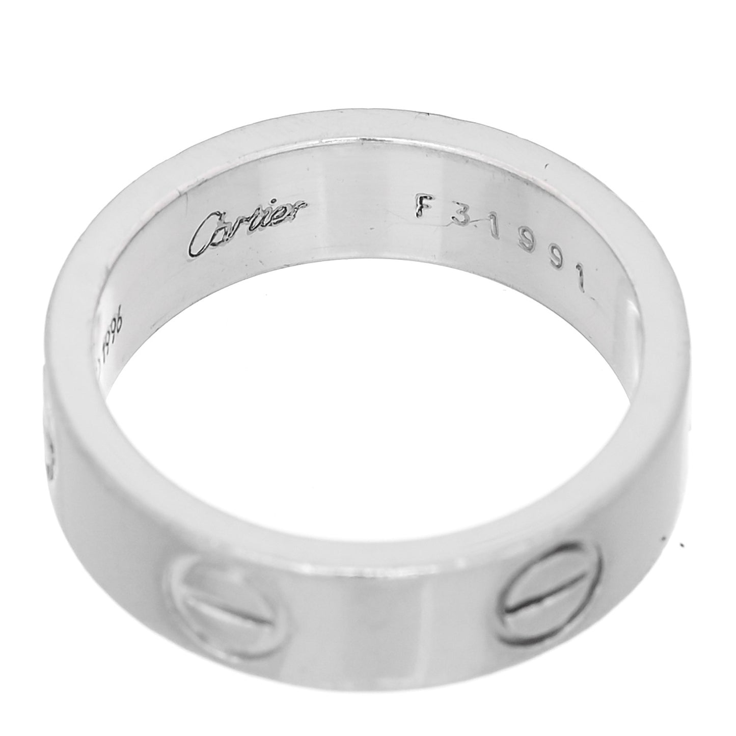 18K White Gold 5.5mm LOVE Ring 52 6