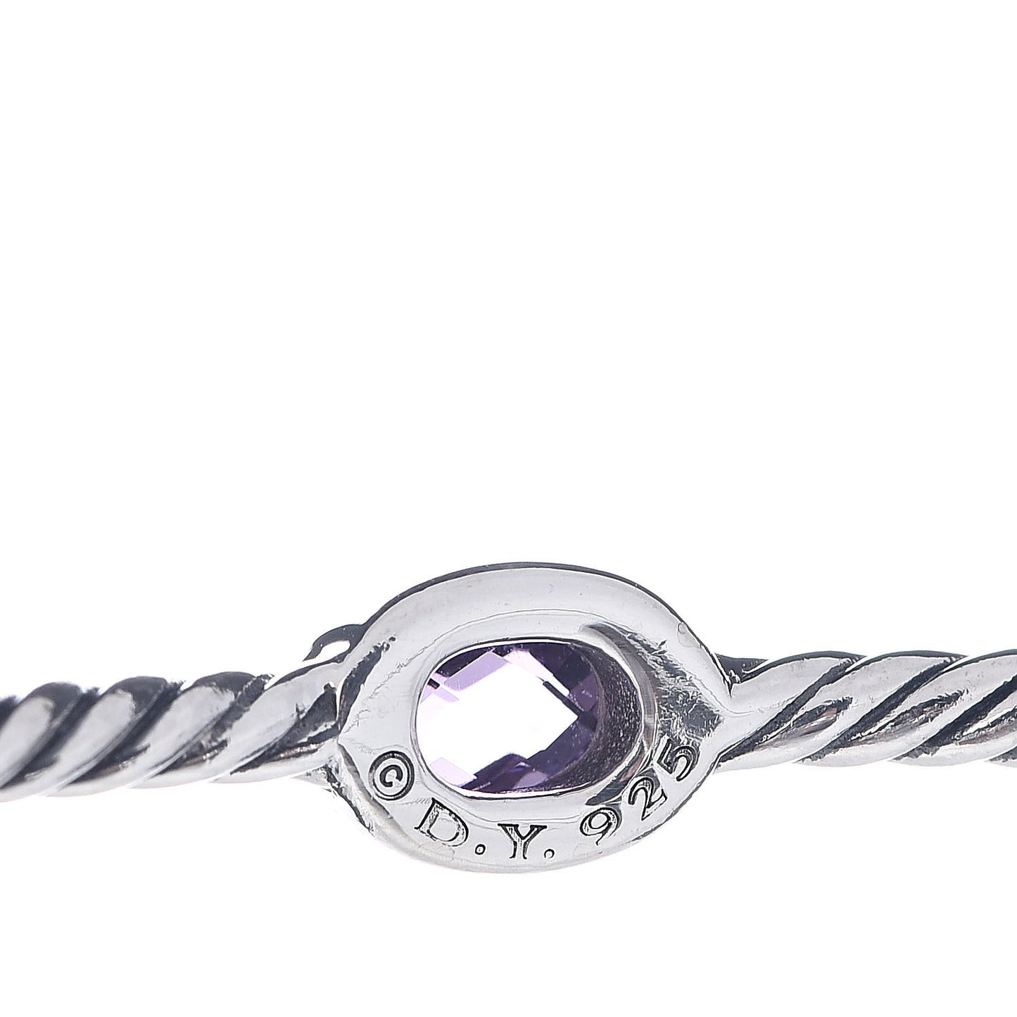 Sterling Silver Amethyst Color Classics Cable Bangle Bracelet Set of 2