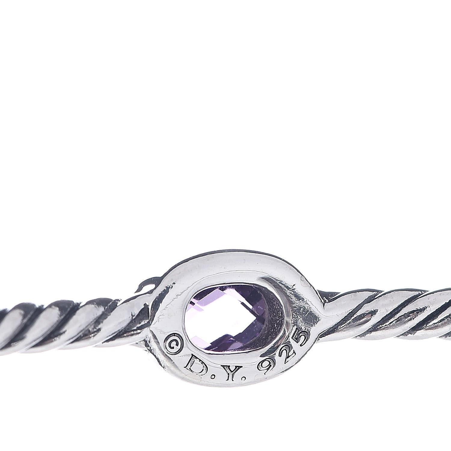 David Yurman Sterling Silver Amethyst Color Classics Cable Bangle Bracelet Set of 2 5 of 5