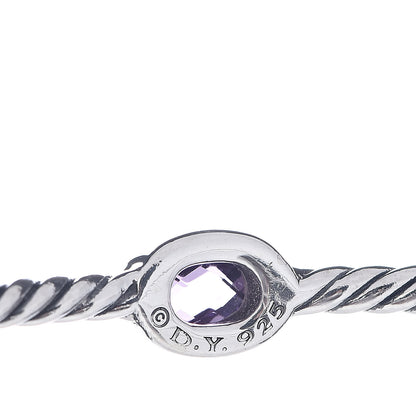 David Yurman Sterling Silver Amethyst Color Classics Cable Bangle Bracelet Set of 2 5 of 5