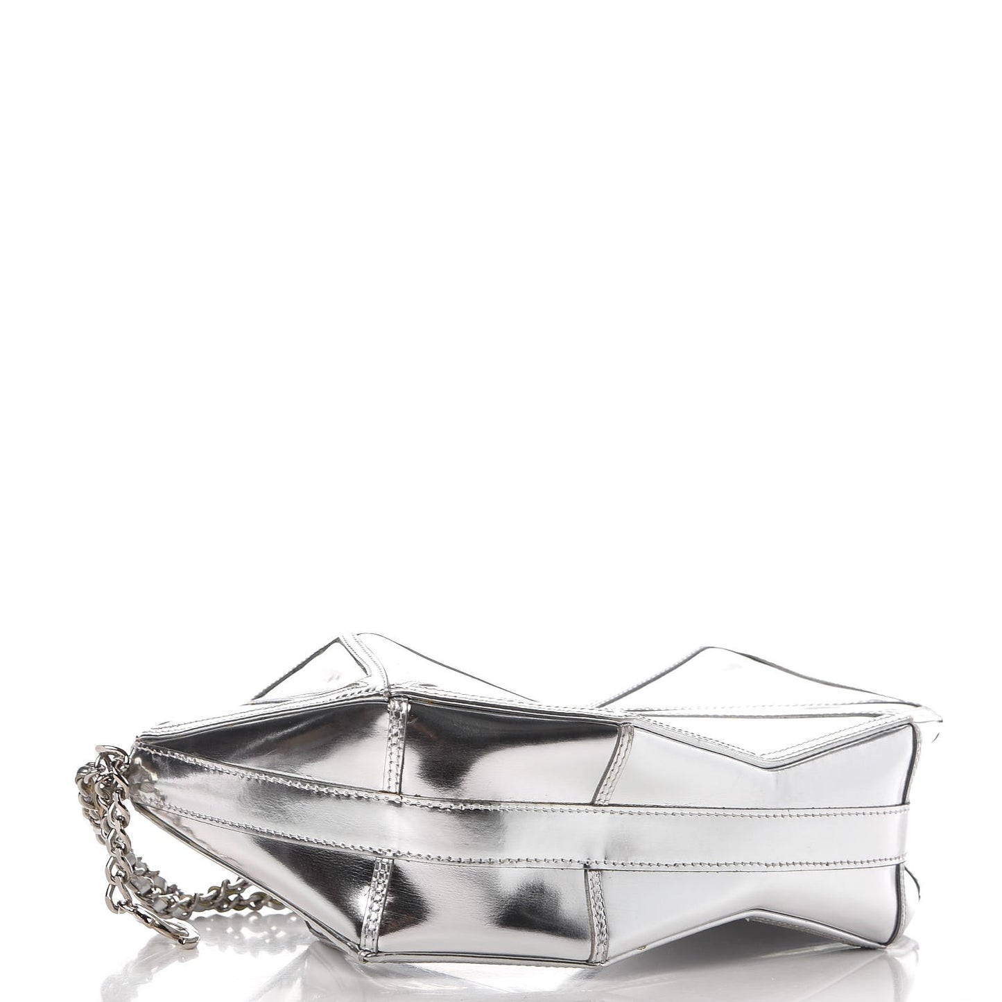 Patent Midnight Swim Wristlet Clutch Silver