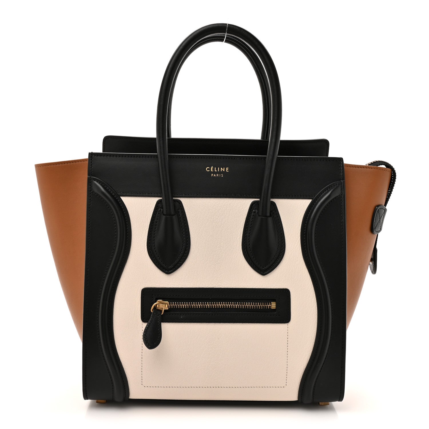 Celine Baby Grained Calfskin Nubuck Micro Tri-Color Luggage White 1 of 10