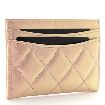 Chanel Iridescent Calfskin Quilted Card Holder Pink 3 of 12