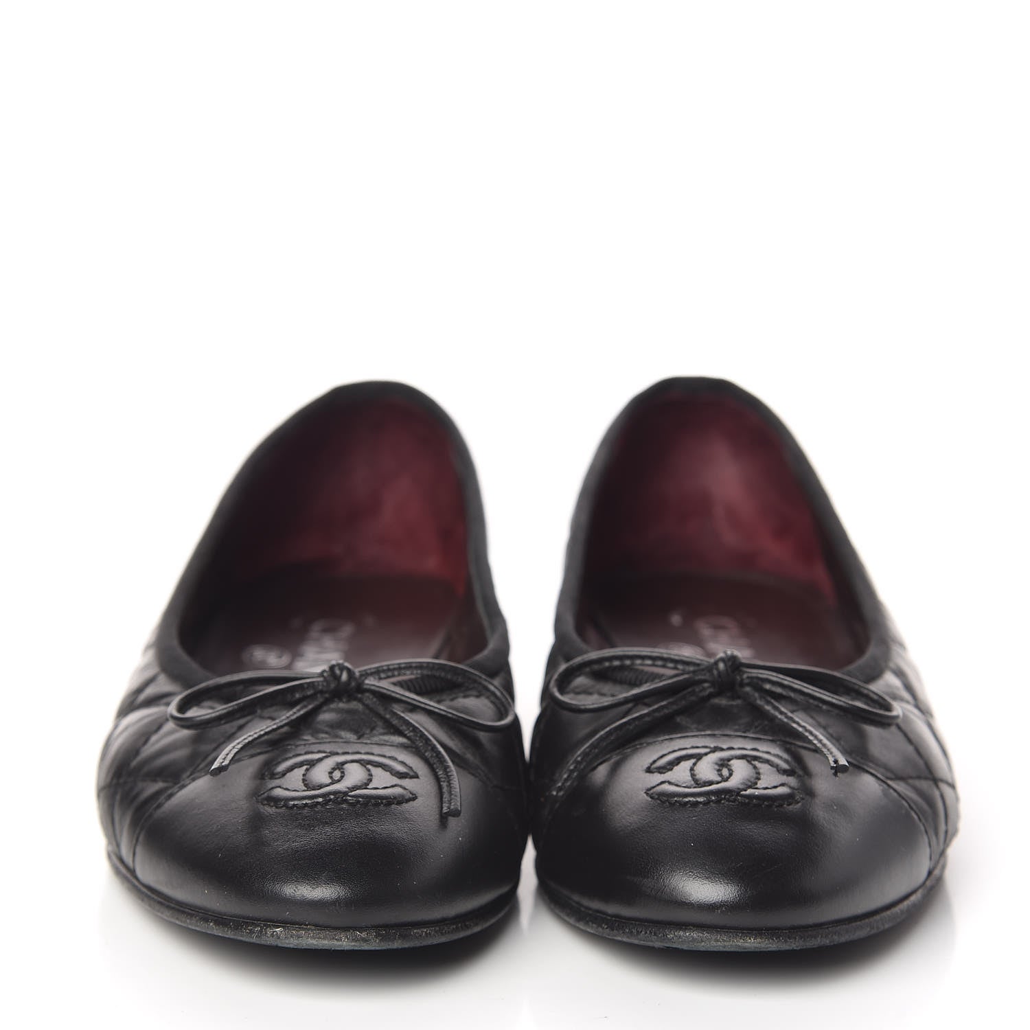 Chanel Aged Calfskin Quilted Cap Toe Ballerina Flats 36 Black 2 of 11