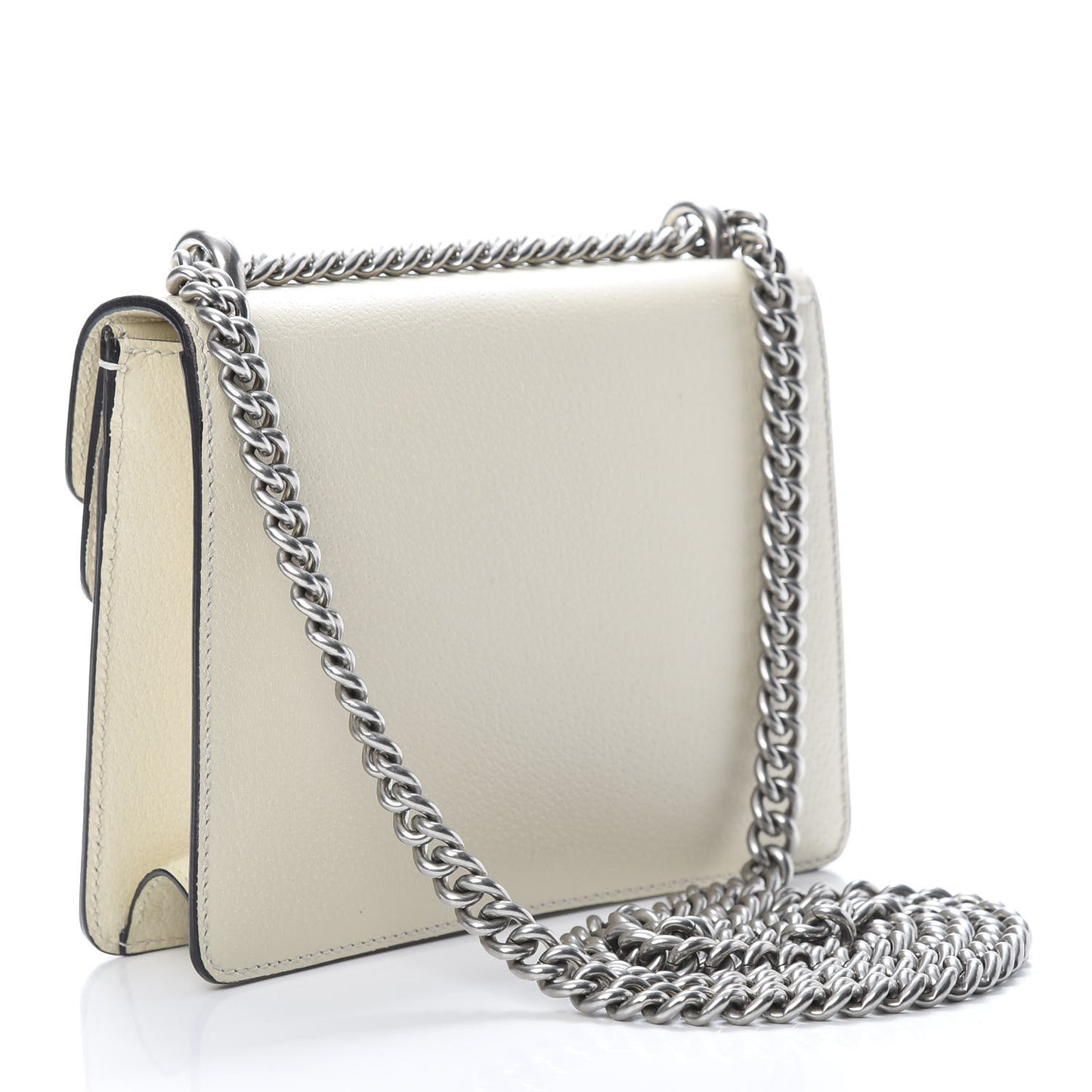Textured Calfskin Crystal Mini Dionysus Shoulder Bag Mystic White